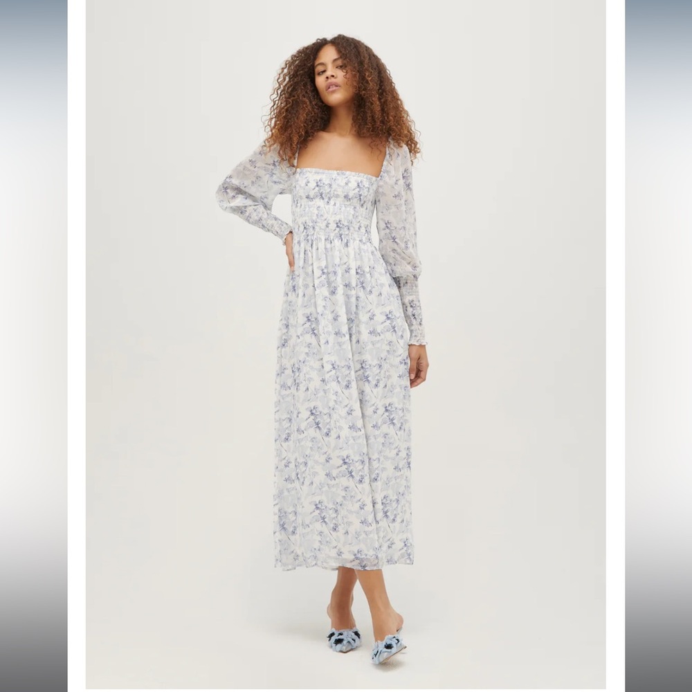 Hill House - The Grace Maxi Nap Dress - Pressed Flowers Georgette - S - Like New